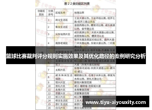 篮球比赛裁判评分规则实施效果及其优化路径的案例研究分析